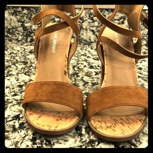 NWT Lane Bryant suede and cork chunky heel